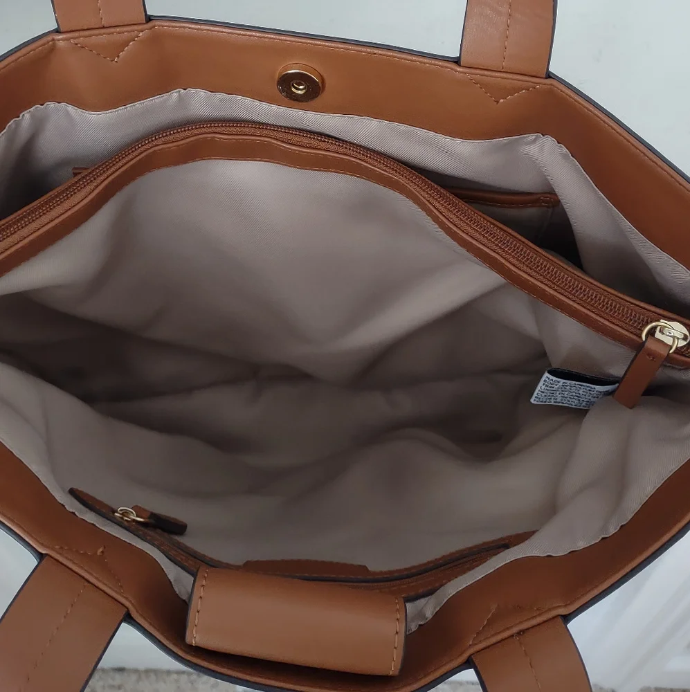 Nine West Tote Bag Vegan Sutton Place Caged